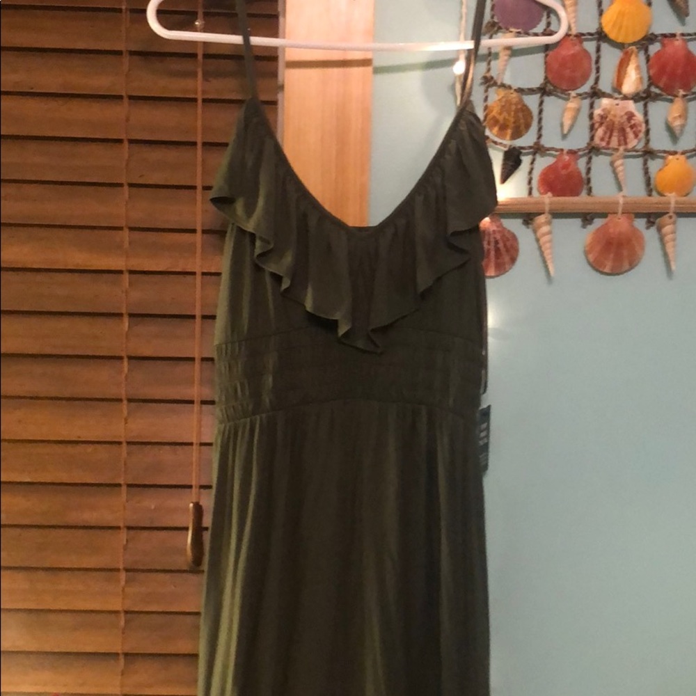 Express Olive green high low maxi dress:)